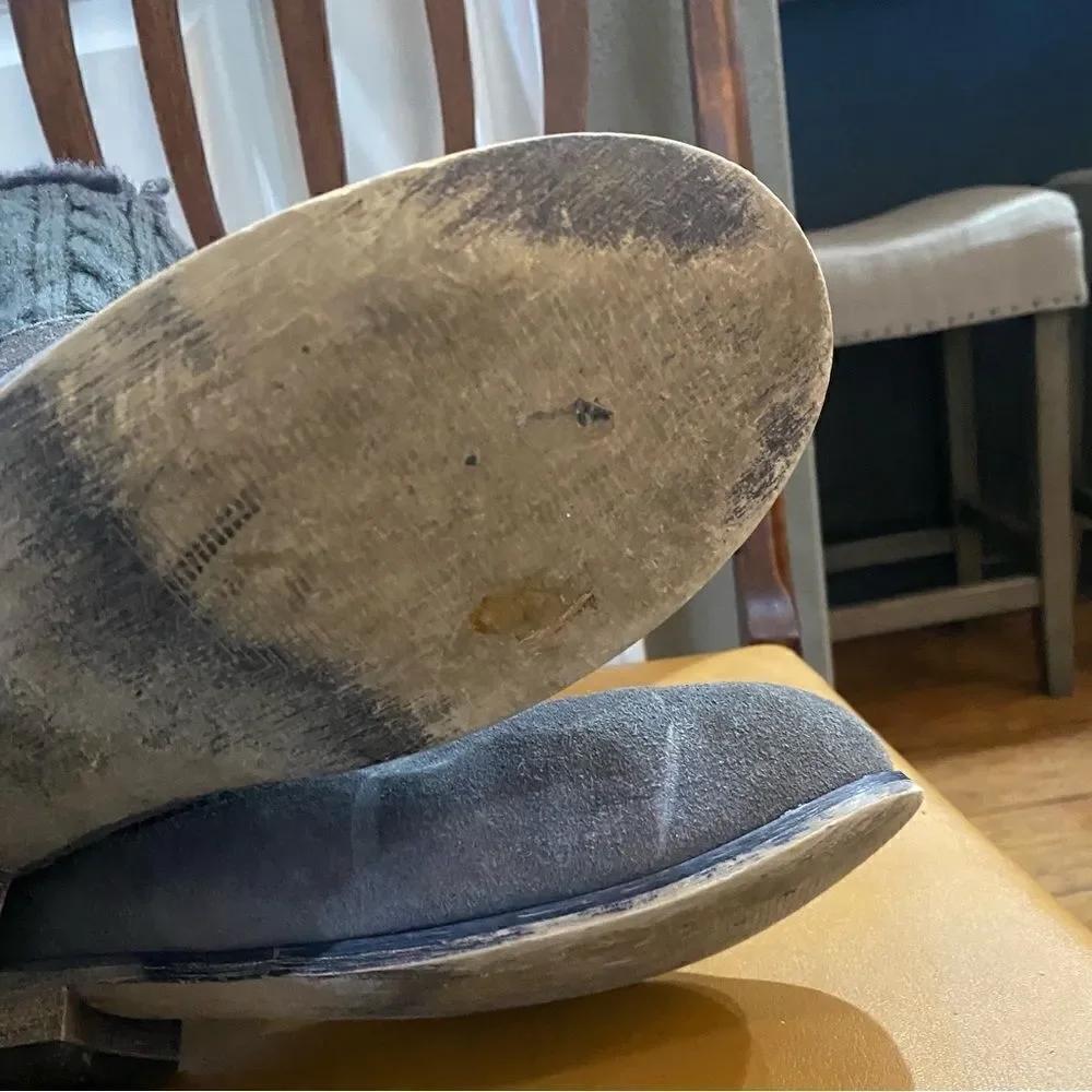 Bearpaw Shania Grey Suede Boots Shearling Lining
